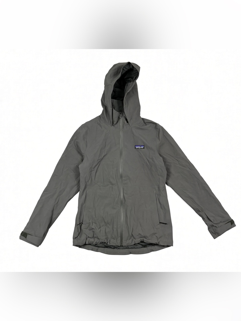 Patagonia Women’s Gray Hooded Jacket Size XS Lightweight Shell Outdoor
